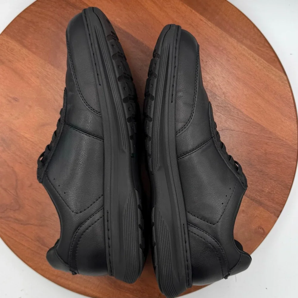Clarks Craftwell Leather Sneakers‎ Black Mens 12 Wide Lace Oxfords 261847028110